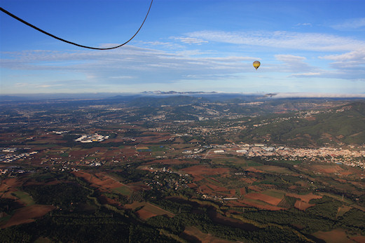 vol en globus sobre el Vallès Oriental